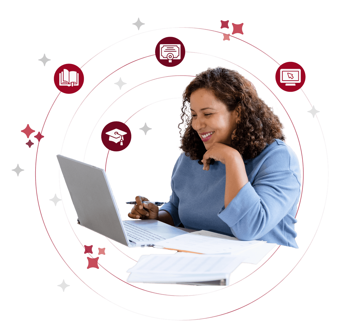 woman sitting at a laptop